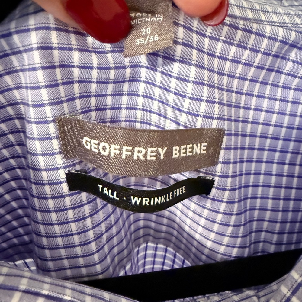 Geoffrey Beene Bundle of 2 Men's Dress Shirts // 20 neck 35/36 sleeve - Picture 2 of 9